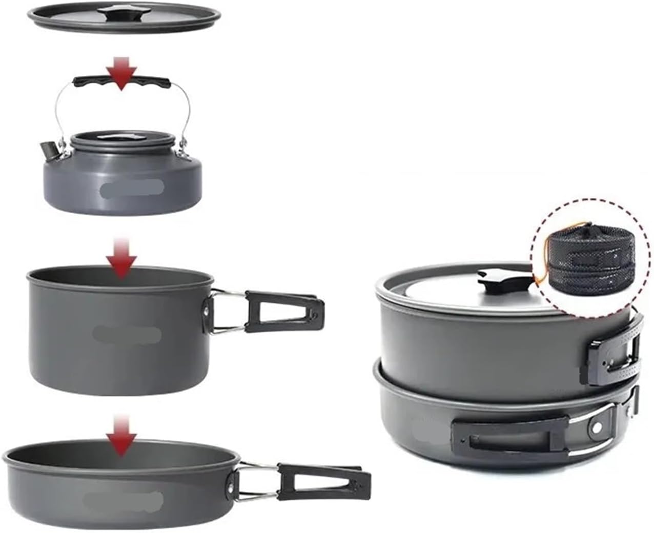Portable Camping Cookware Set – Lightweight Outdoor Tableware